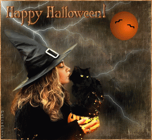 Анимированная открытка на Хэллоуин
